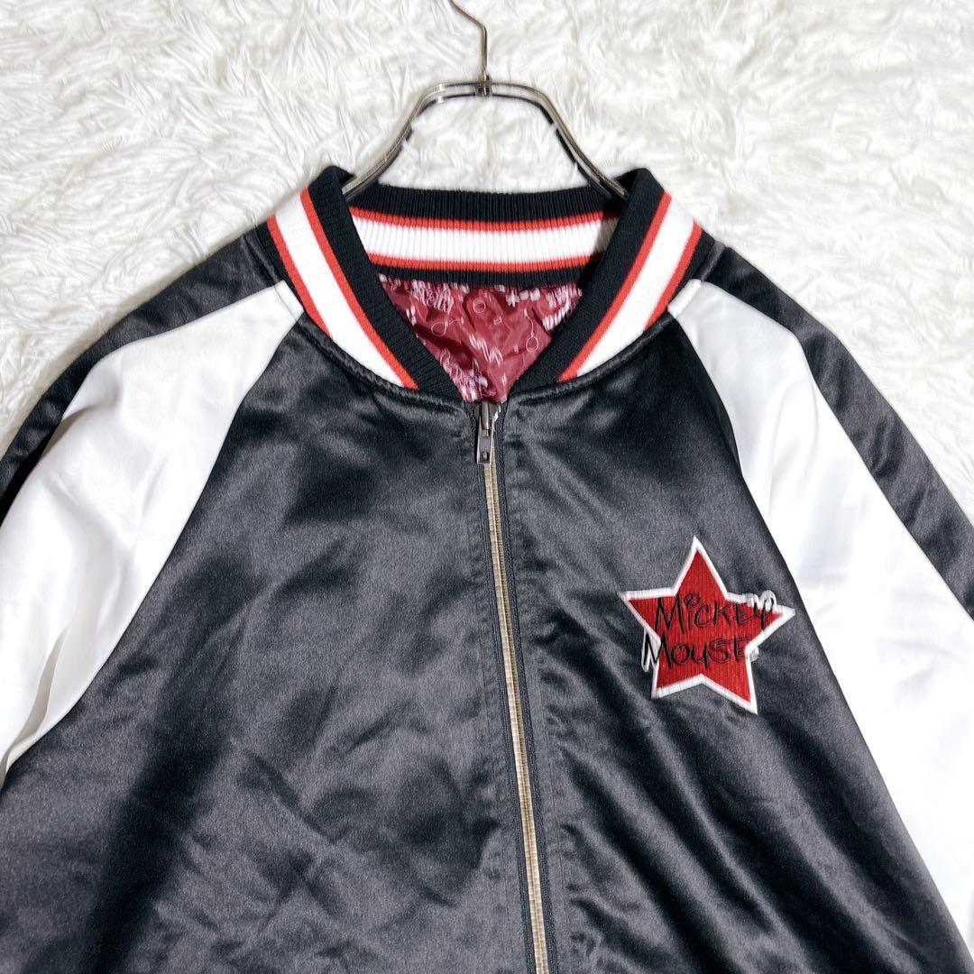 【希少 限定】Disney ミッキー 90周年 刺繍 スカジャン L 大きめ