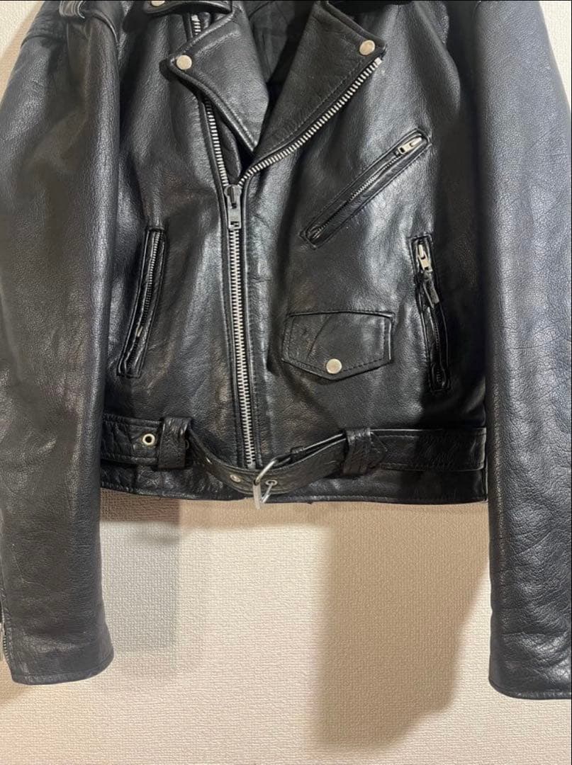 本革 Hot leathers ブラックレザー クラシック ダブルライダース M