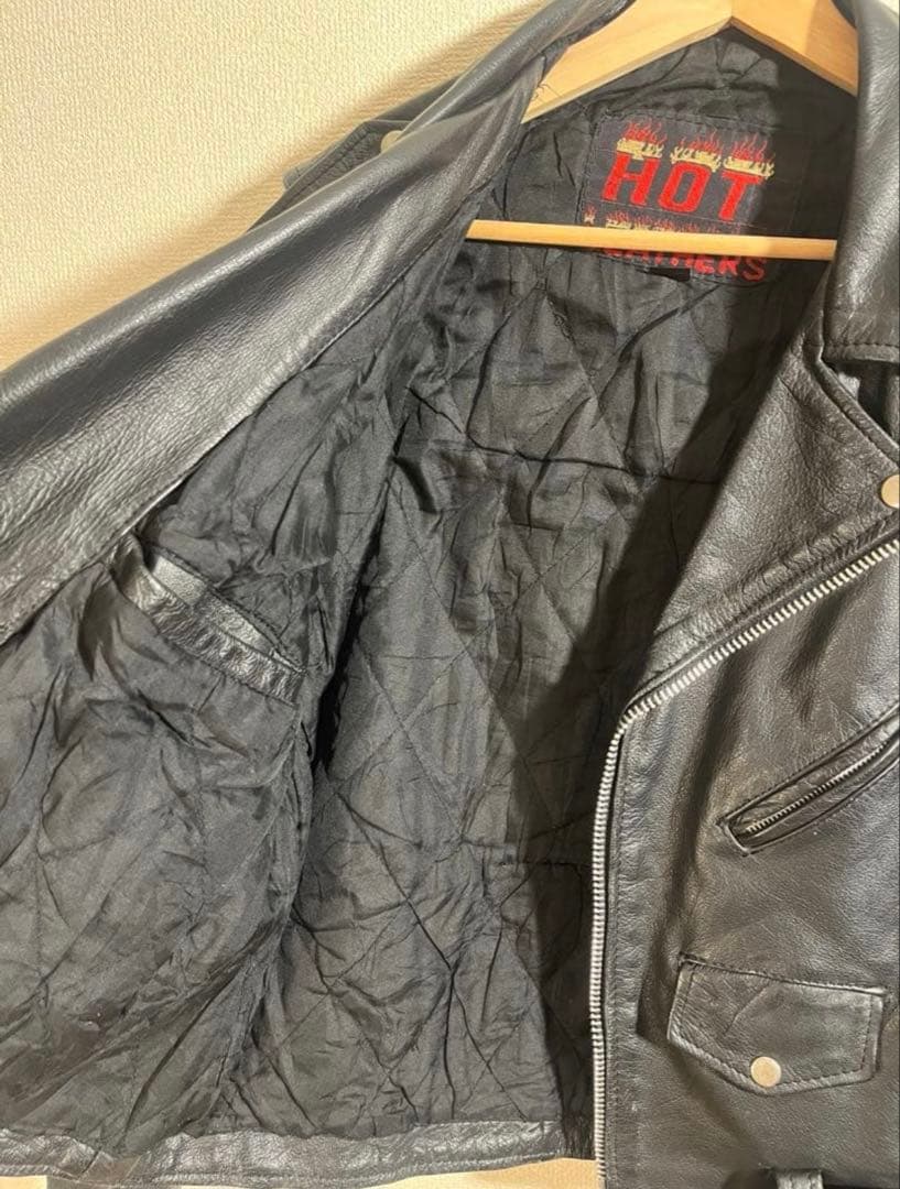 本革 Hot leathers ブラックレザー クラシック ダブルライダース M