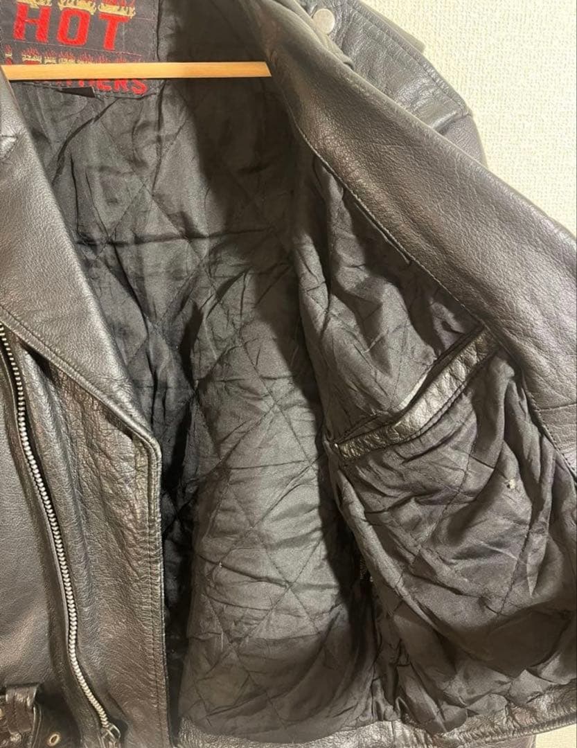 本革 Hot leathers ブラックレザー クラシック ダブルライダース M