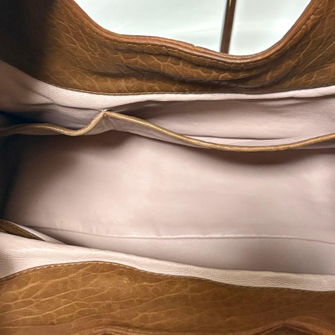 BVLGARI チャンドラ ハンドバッグ トートバック ブラウン 本革 保存袋付