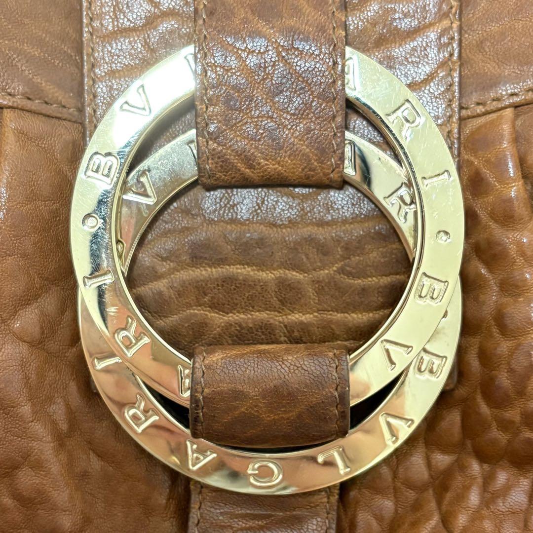 BVLGARI チャンドラ ハンドバッグ トートバック ブラウン 本革 保存袋付