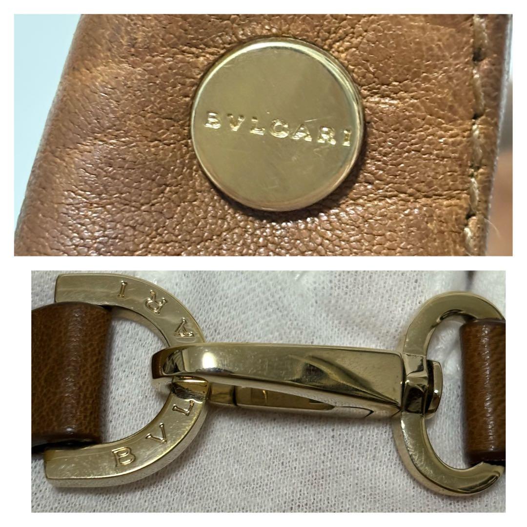 BVLGARI チャンドラ ハンドバッグ トートバック ブラウン 本革 保存袋付