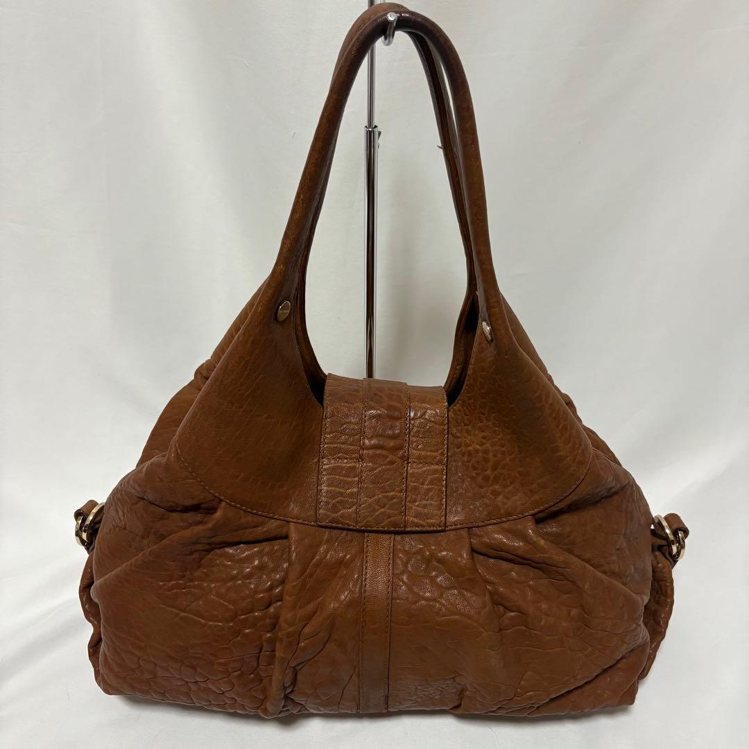 BVLGARI チャンドラ ハンドバッグ トートバック ブラウン 本革 保存袋付