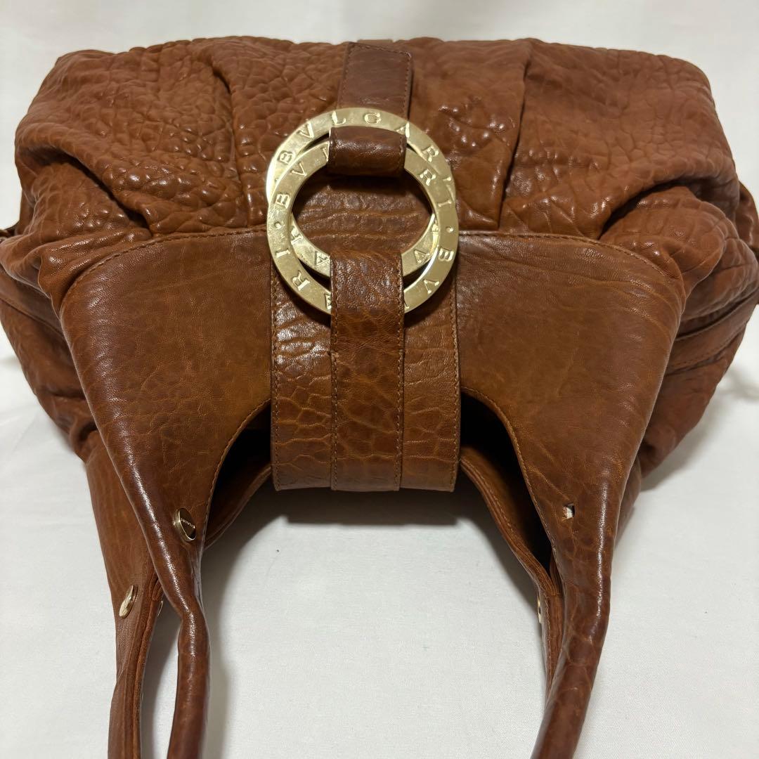 BVLGARI チャンドラ ハンドバッグ トートバック ブラウン 本革 保存袋付