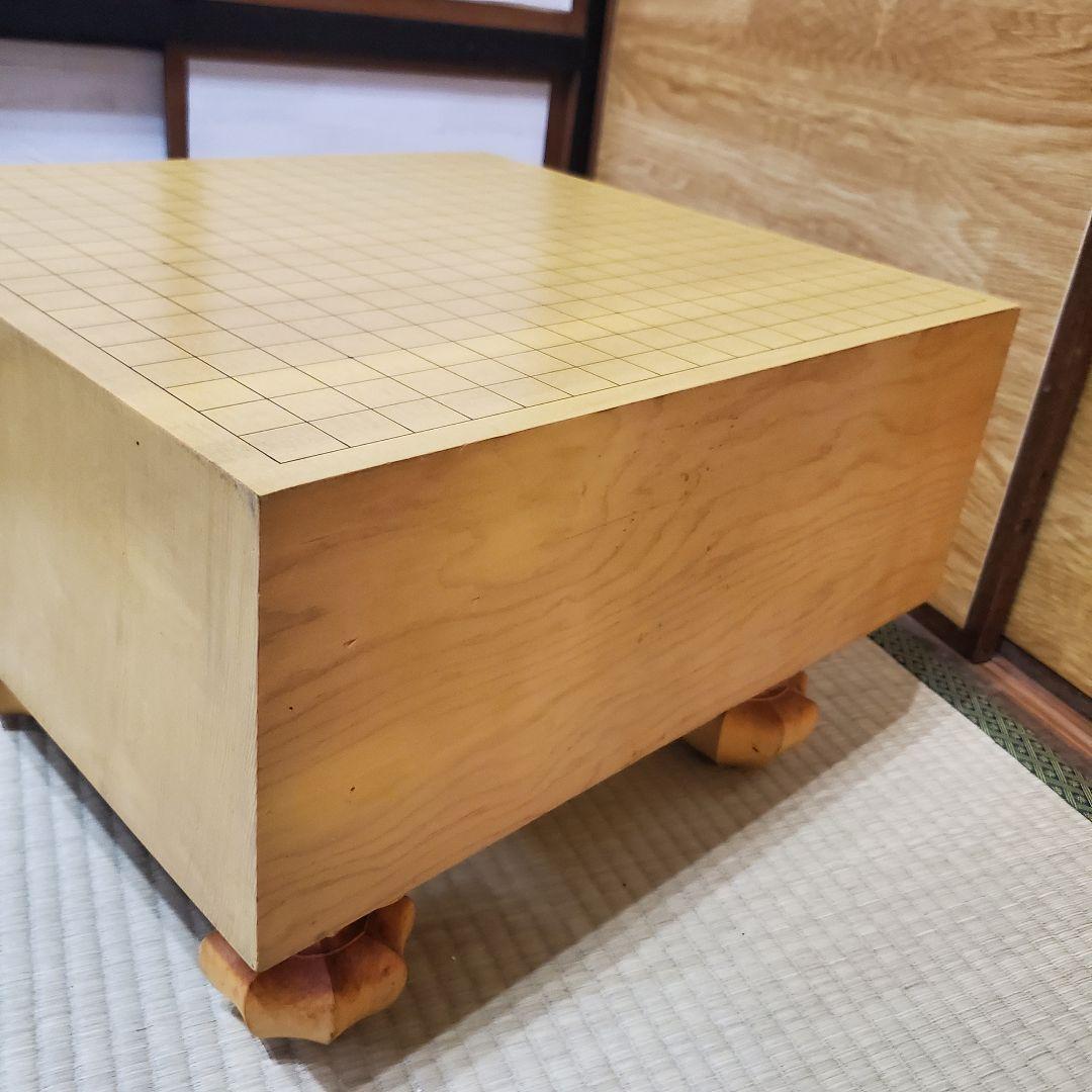 【状態良好】碁盤 脚付き へそあり 無垢盤 5寸8部 高級囲碁盤