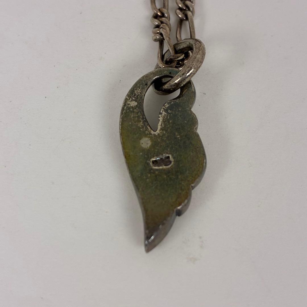 シルバーネックレス　ブルドッグ　フェザー　約52g　アクセサリー【中古】