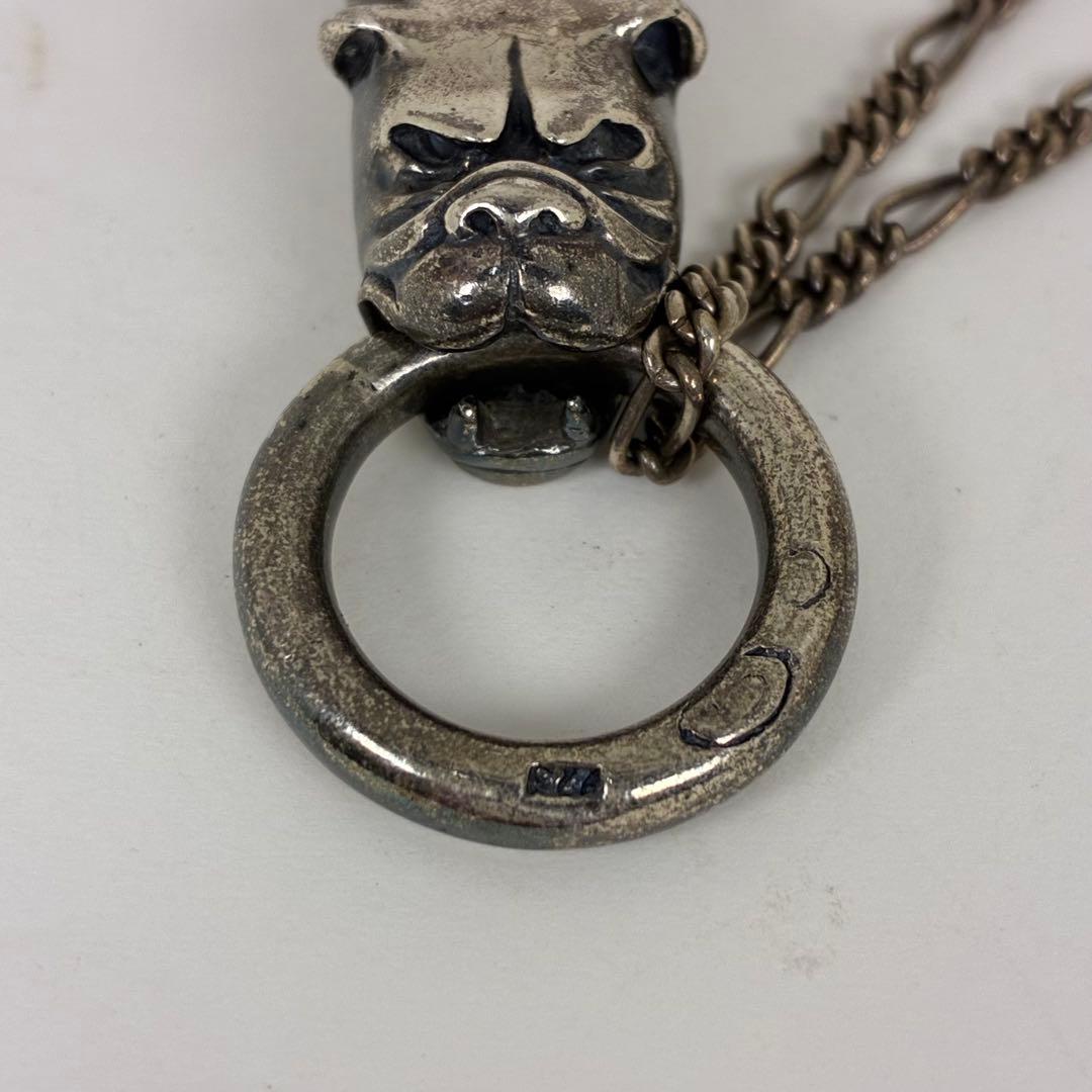 シルバーネックレス　ブルドッグ　フェザー　約52g　アクセサリー【中古】