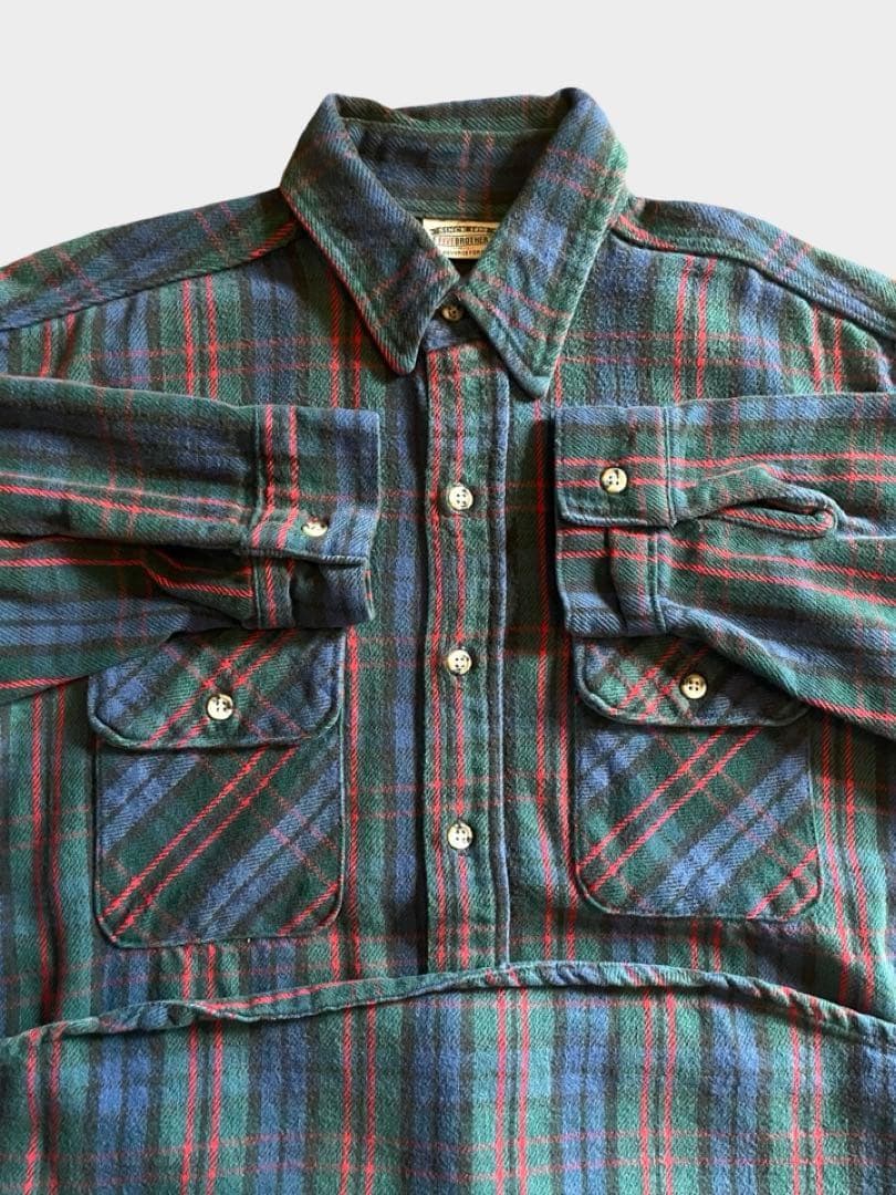 USA製 90s fivebrother ファイブブラザー ヘビーネルシャツ