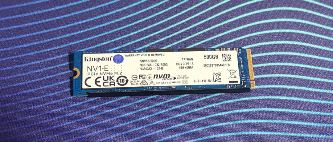 内蔵型SSD Kingston NV1-E PCIe NVMe M.2 500GB