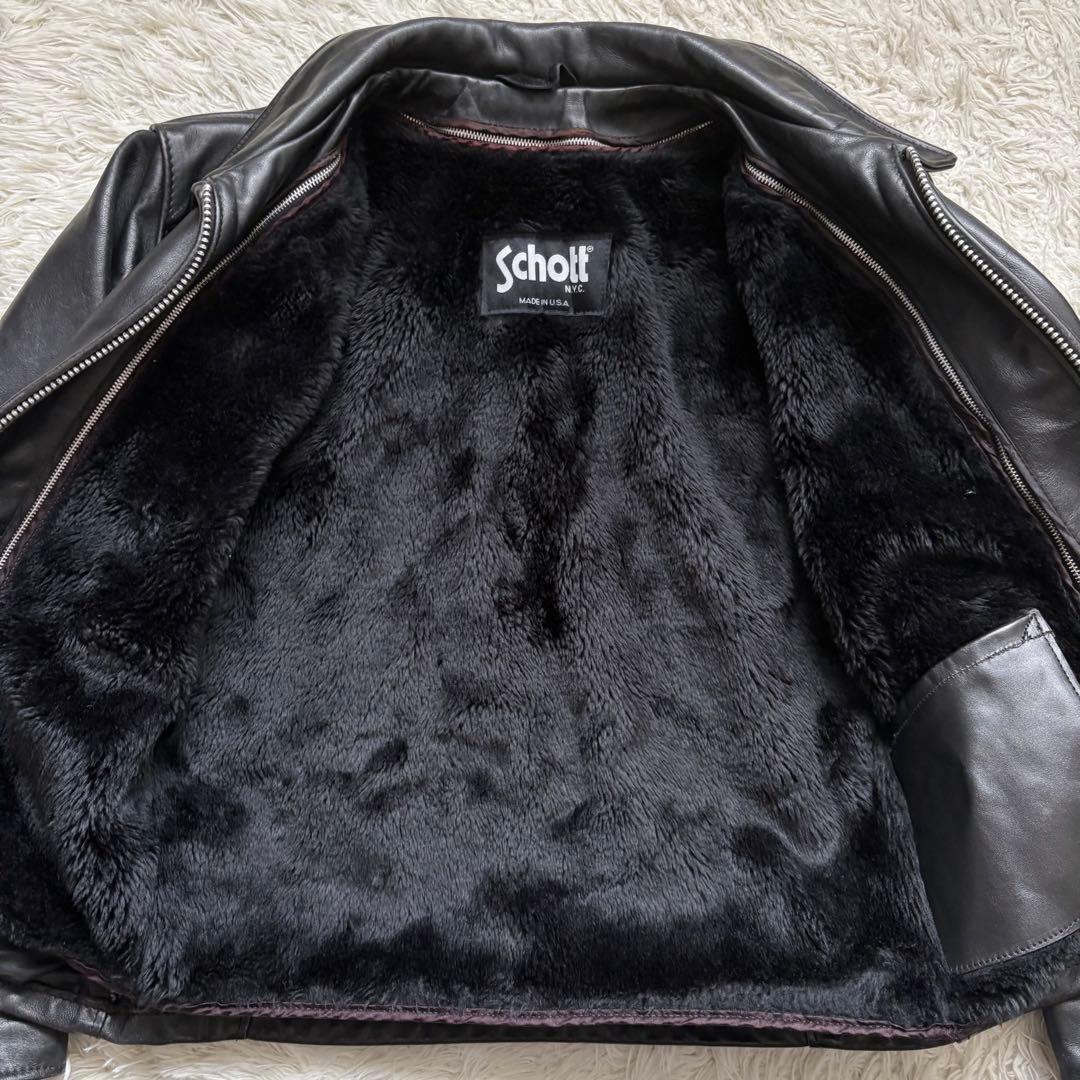 schott 642 レザージャケット　シングルライダース　USA製 40 黒