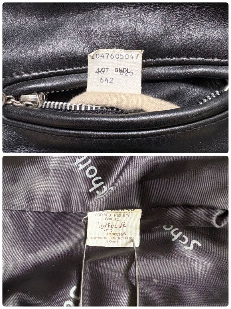 schott 642 レザージャケット　シングルライダース　USA製 40 黒