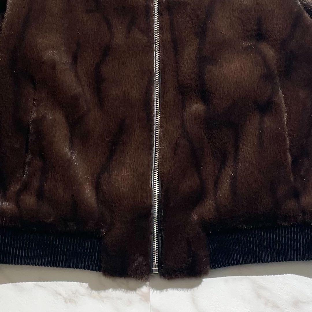 【新品タグ付き/L/カシミヤ】リアルファージャケット ストレッチ ブラウン系