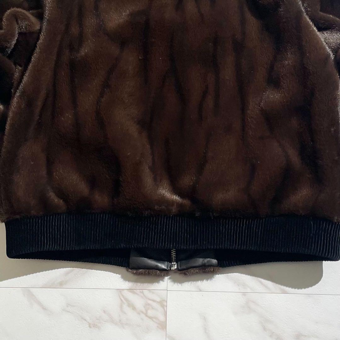 【新品タグ付き/L/カシミヤ】リアルファージャケット ストレッチ ブラウン系