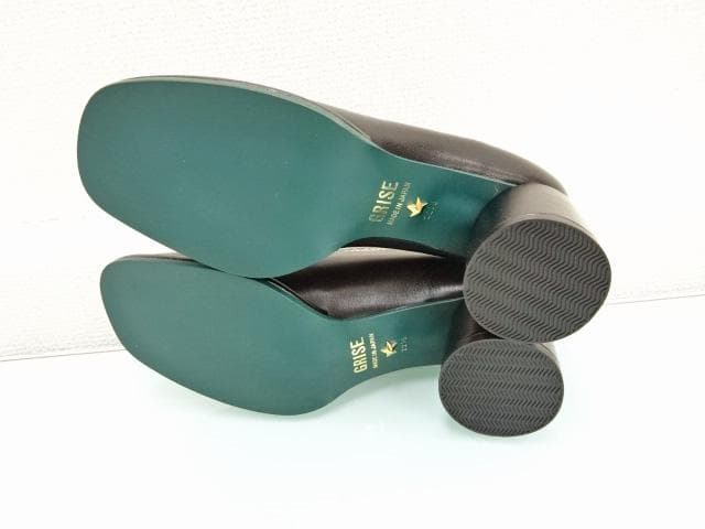 【新品】GRISE5cmポインテッドレザーソフトウエッジパンプス黒23cm