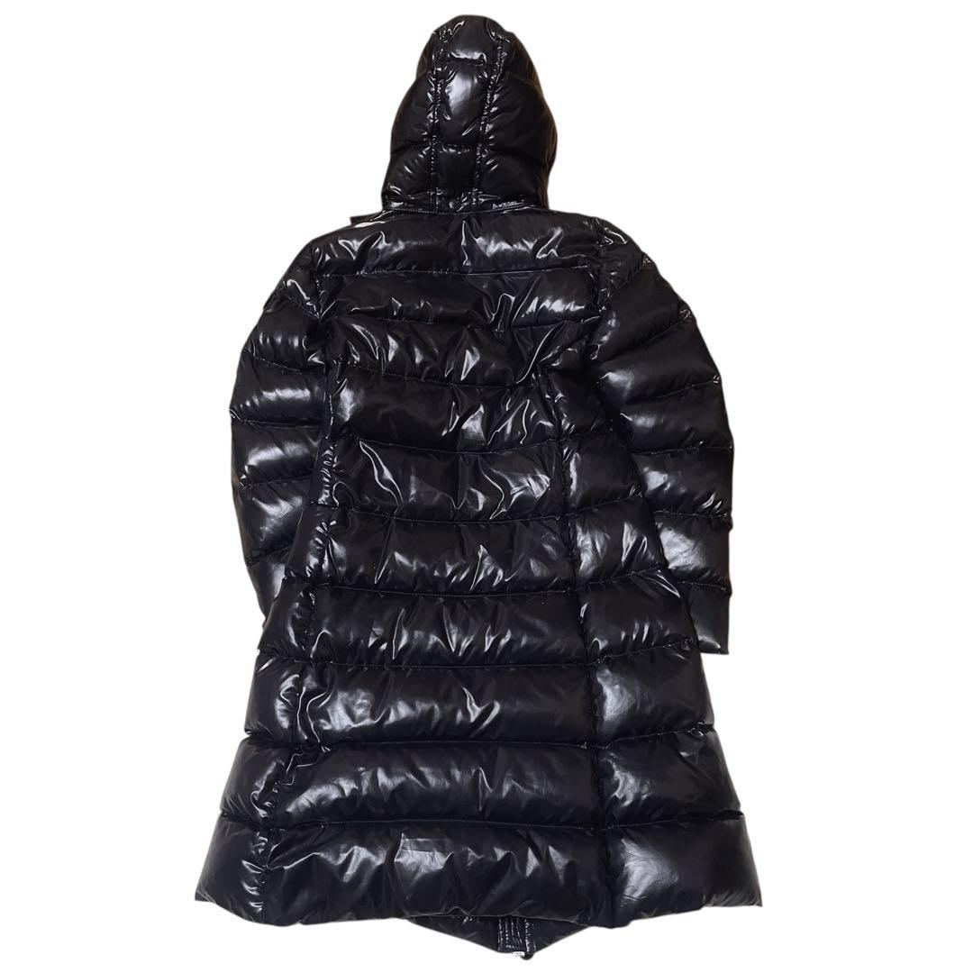 モンクレール 00 レディース ロングダウンコート 黒 フード付き モカ 超定番