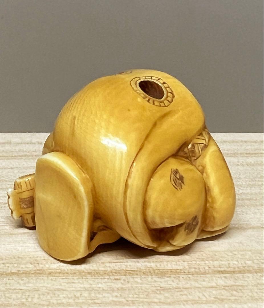 極上人物根付　彫刻　H3-4