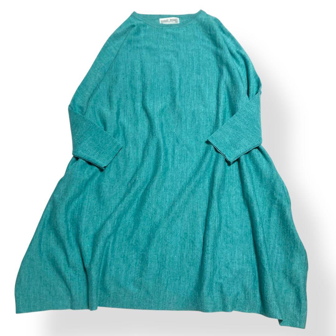 美品★BEARDSLEYビアズリー 麻混BIGニット ビッグシルエット リネン