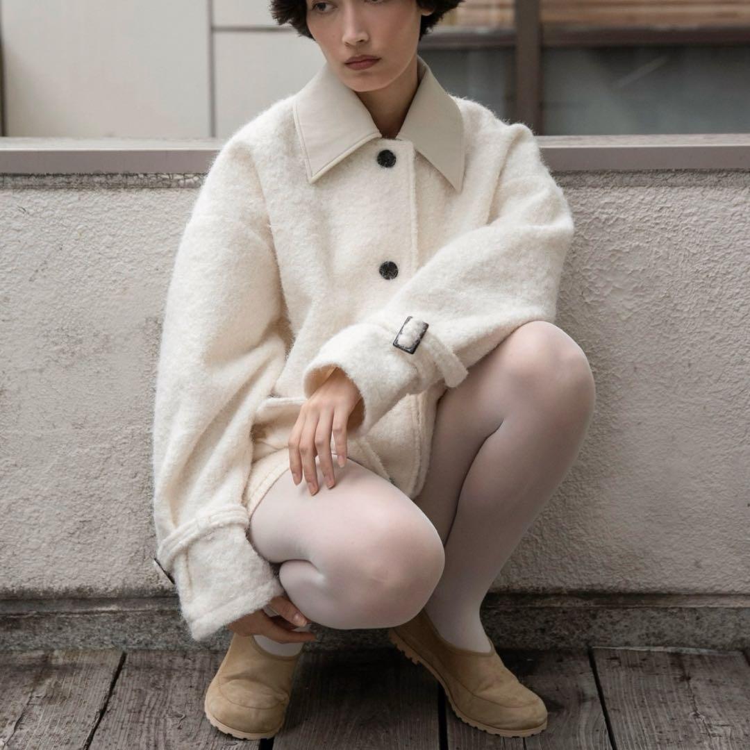 最終値下げ【新品未使用】lawgy ディファレントマテリアルフラッフィーコート