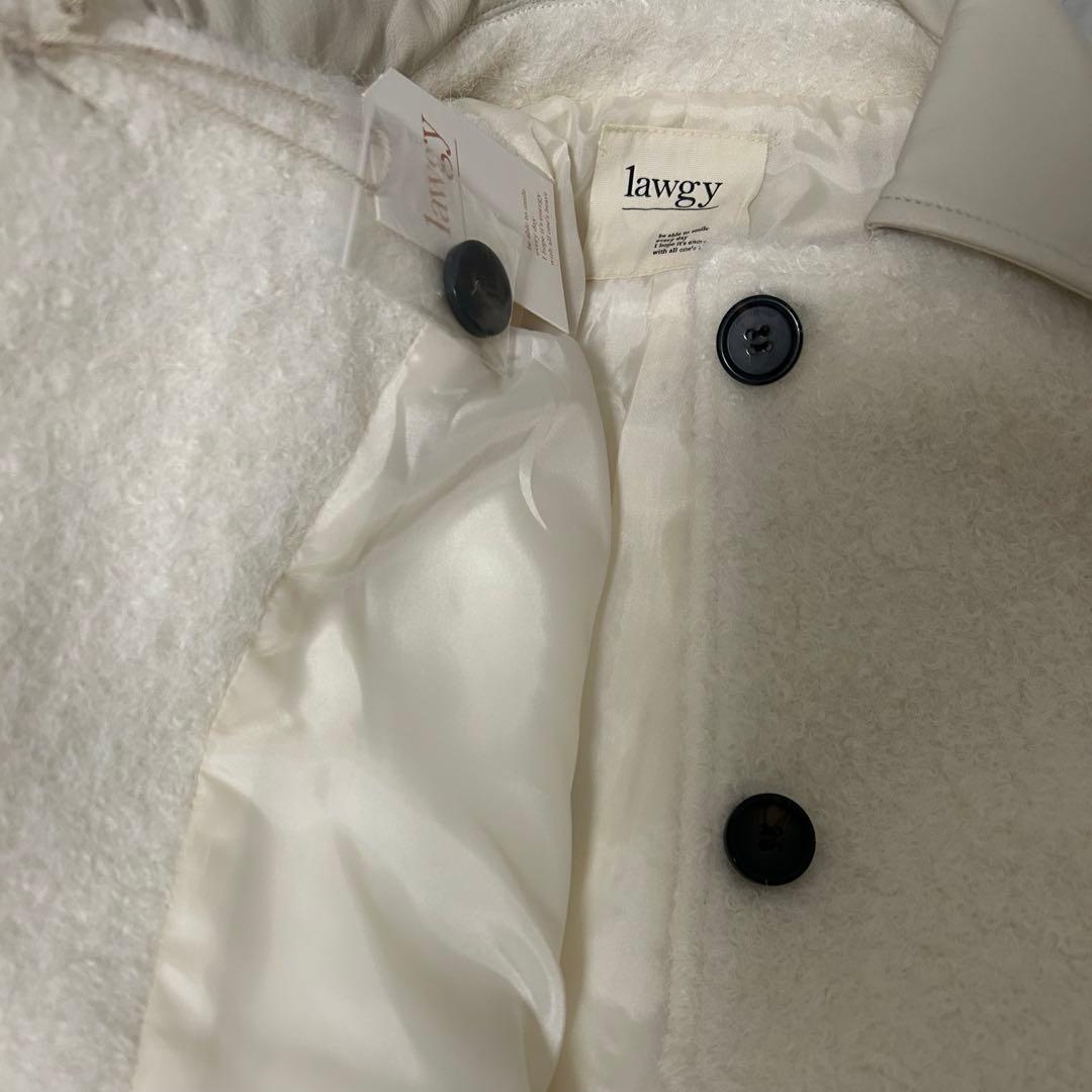 最終値下げ【新品未使用】lawgy ディファレントマテリアルフラッフィーコート