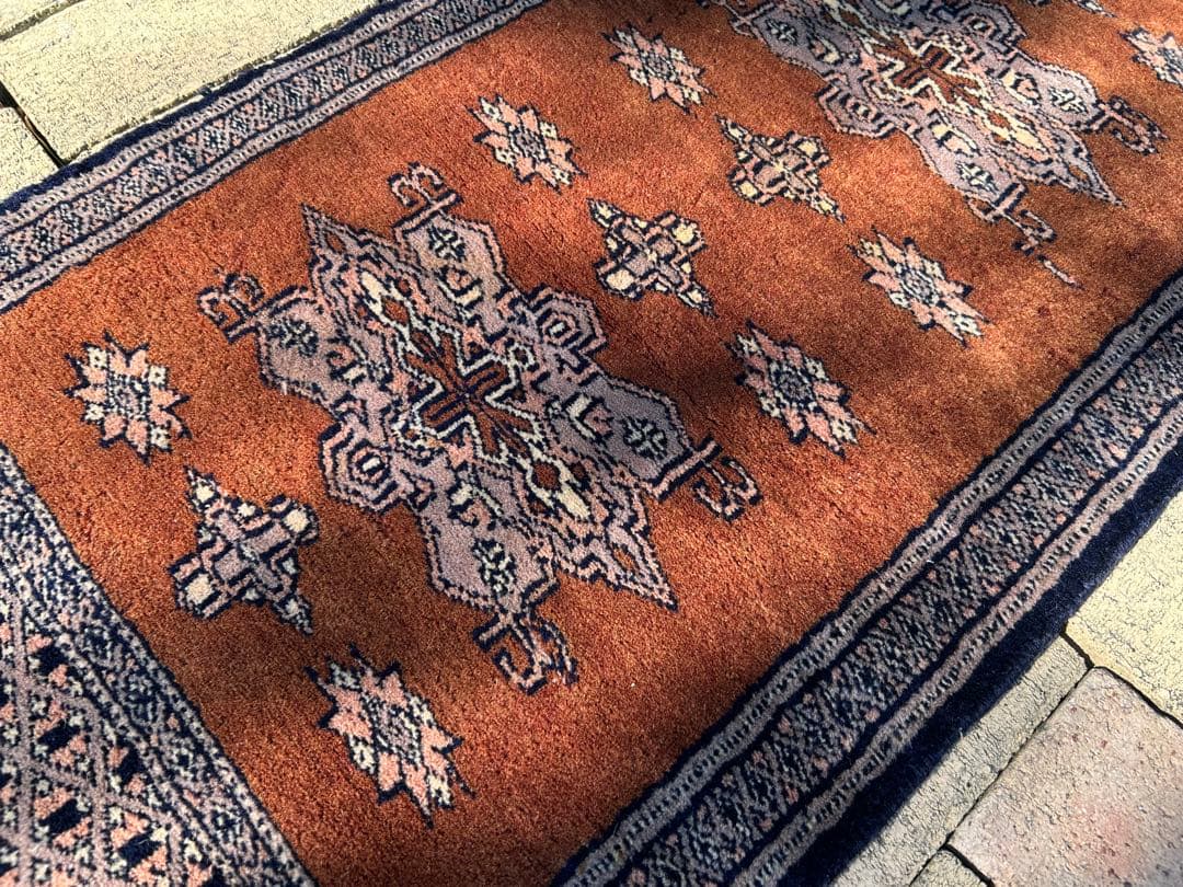 ヴィンテージ ハンドメイド ラグ カーペット マット 証明書付き