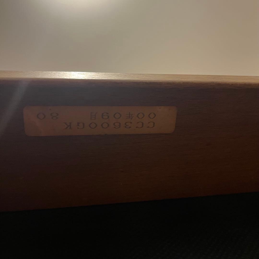 訳アリ カリモク アームチェア 緑レザー 木製椅子 キツツキ　廃盤品　送料込み③