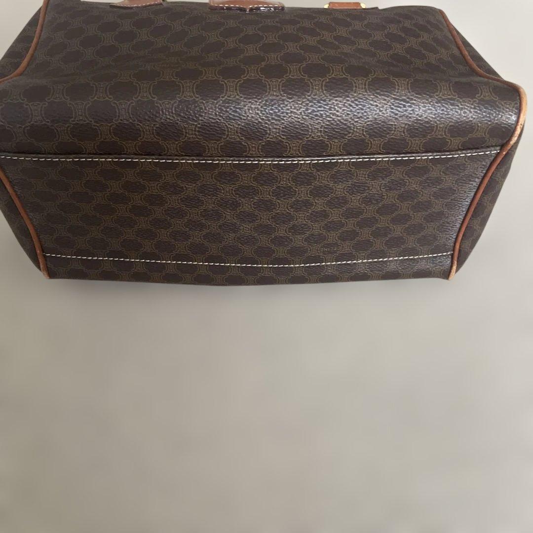 [CELINE美品　セリーヌ　ミニボストン　マカダム柄　トリオンフハンドバッグ