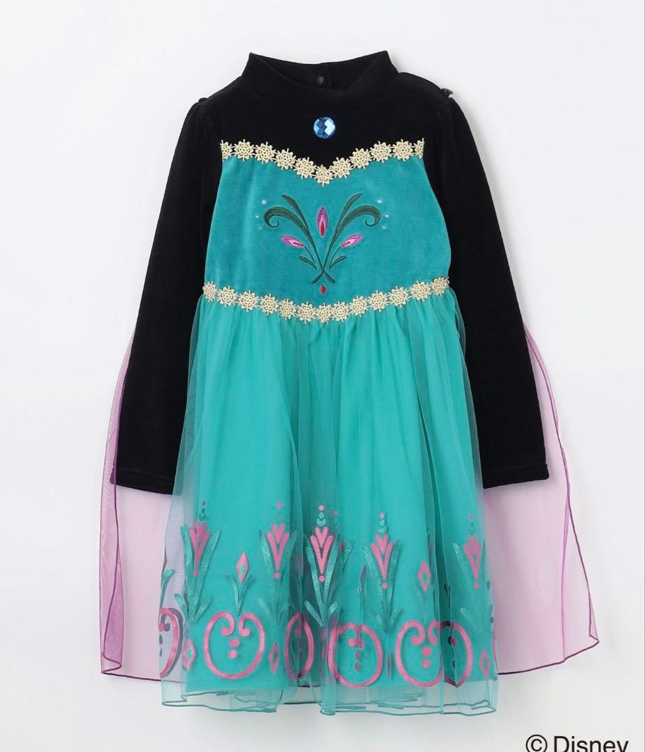 【新品】アナ雪　エルサ　なりきりワンピース　130cm 非売品キーホルダー