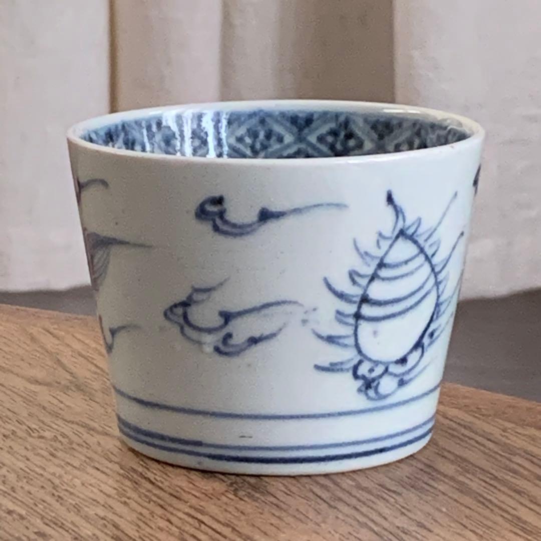 古伊万里 蕎麦猪口 龍 染付