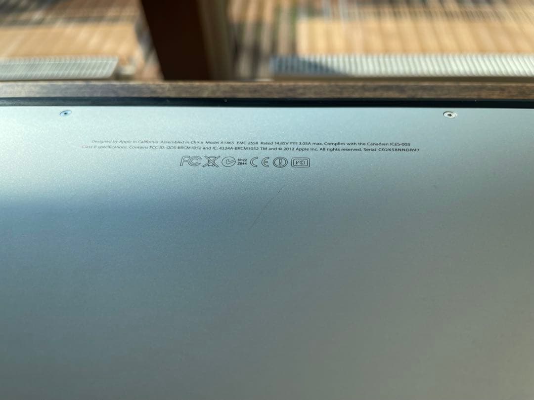 MacBook本体 MacBook Air 11inch Mid 2012 A1465