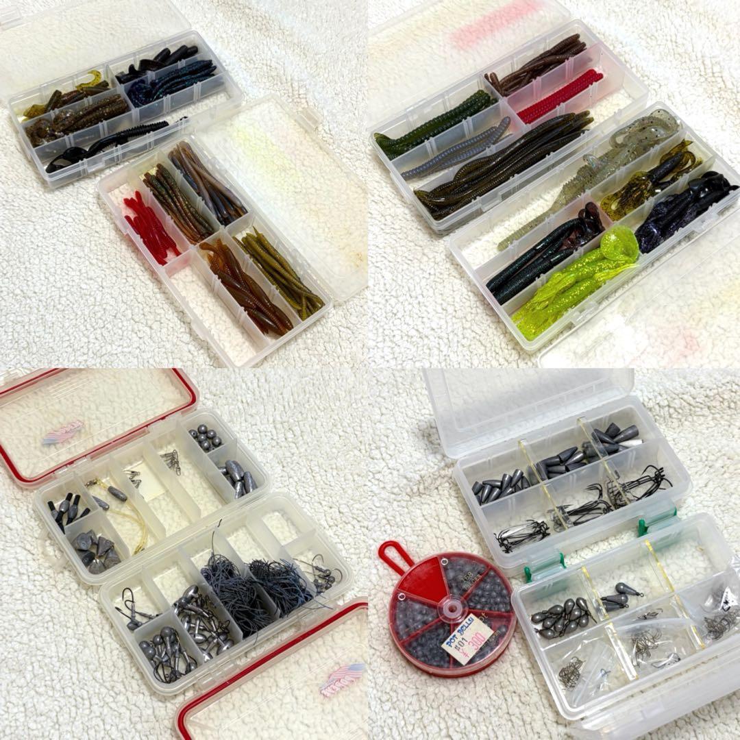 バス釣り引退セット　ルアーワームセット売り　タックルボックス付き　バスルアー