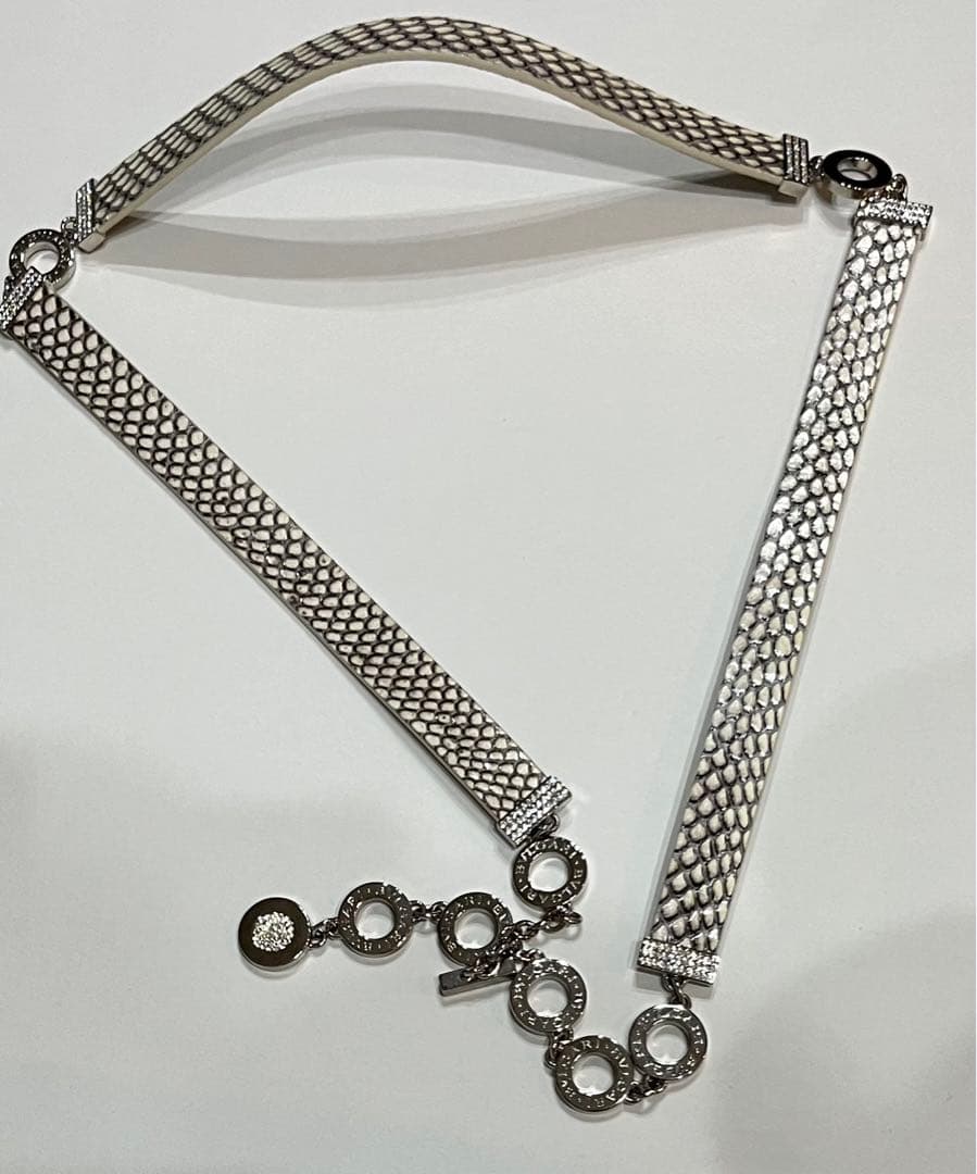 美品☆ブルガリ ベルト　ラインストーン チェーンベルト パイソン アクセサリー