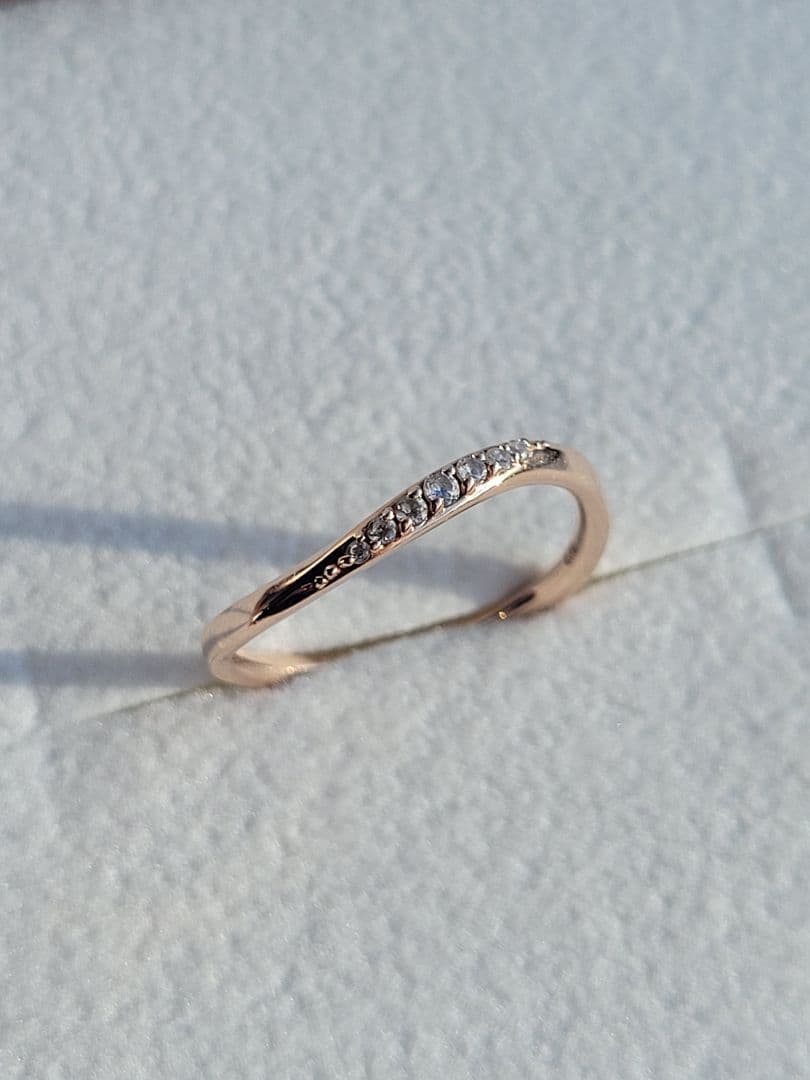 美品★Canal 4℃ K10 PGリング 指輪 ダイヤモンド 11号