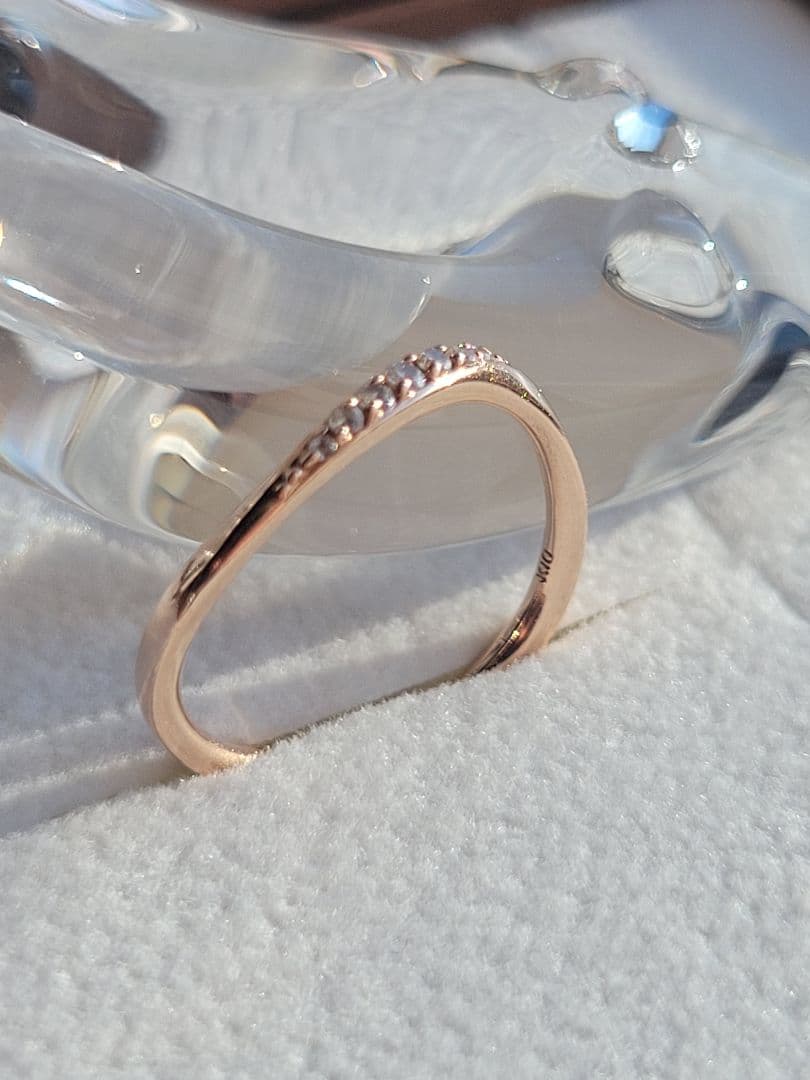 美品★Canal 4℃ K10 PGリング 指輪 ダイヤモンド 11号