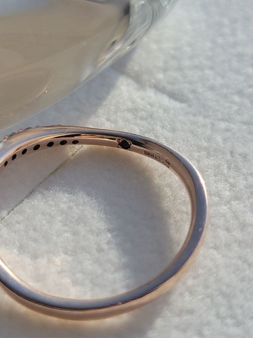 美品★Canal 4℃ K10 PGリング 指輪 ダイヤモンド 11号