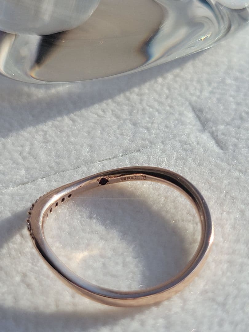 美品★Canal 4℃ K10 PGリング 指輪 ダイヤモンド 11号