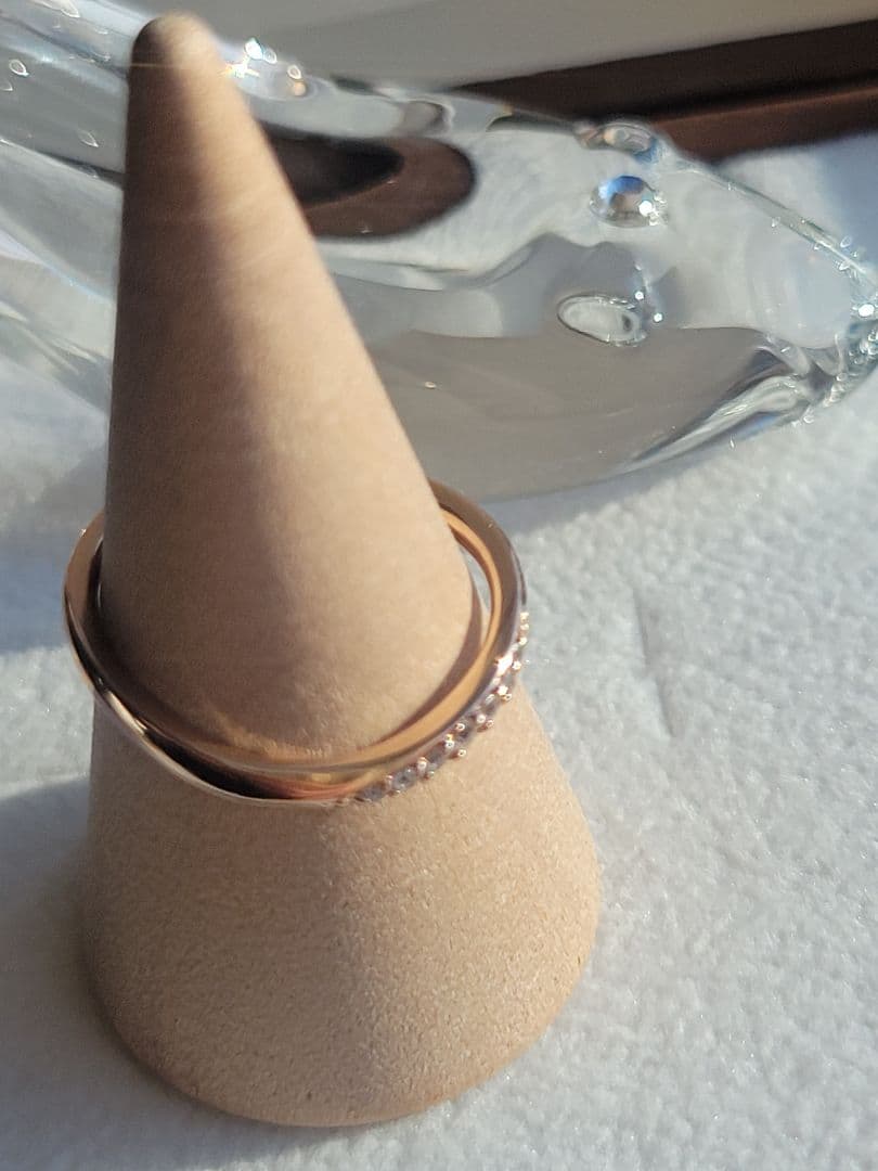 美品★Canal 4℃ K10 PGリング 指輪 ダイヤモンド 11号