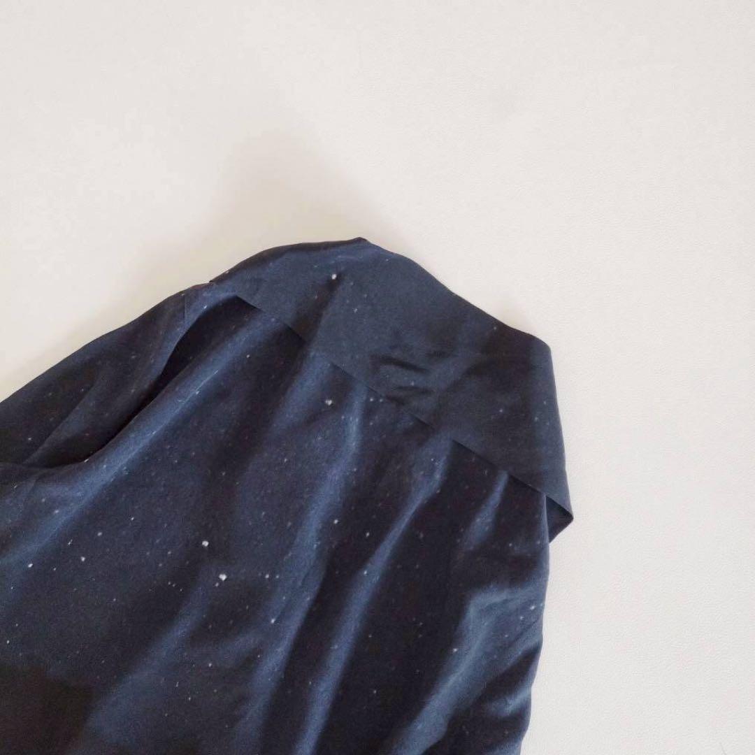 美品⭐️アクリス　長袖ブラウス　ボウタイ　オオカミ　星柄　シルク100% 13号