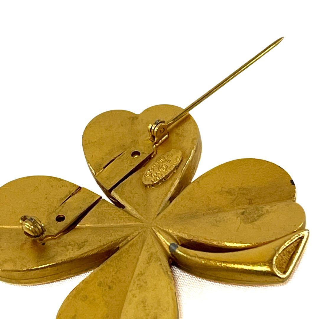 CHANEL シャネル ブローチ クローバー ココマーク 94P ゴールド