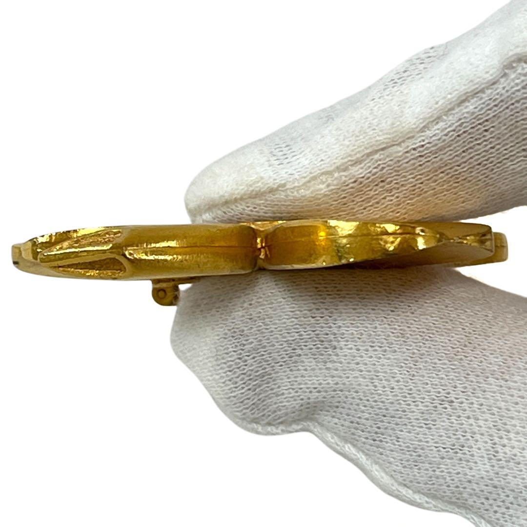 CHANEL シャネル ブローチ クローバー ココマーク 94P ゴールド