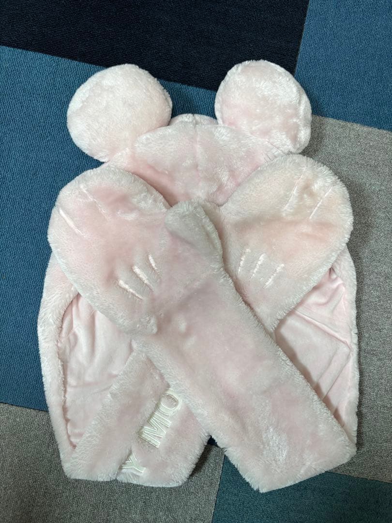 ディズニーマフラーキャップ　ピンク　ファンキャップ