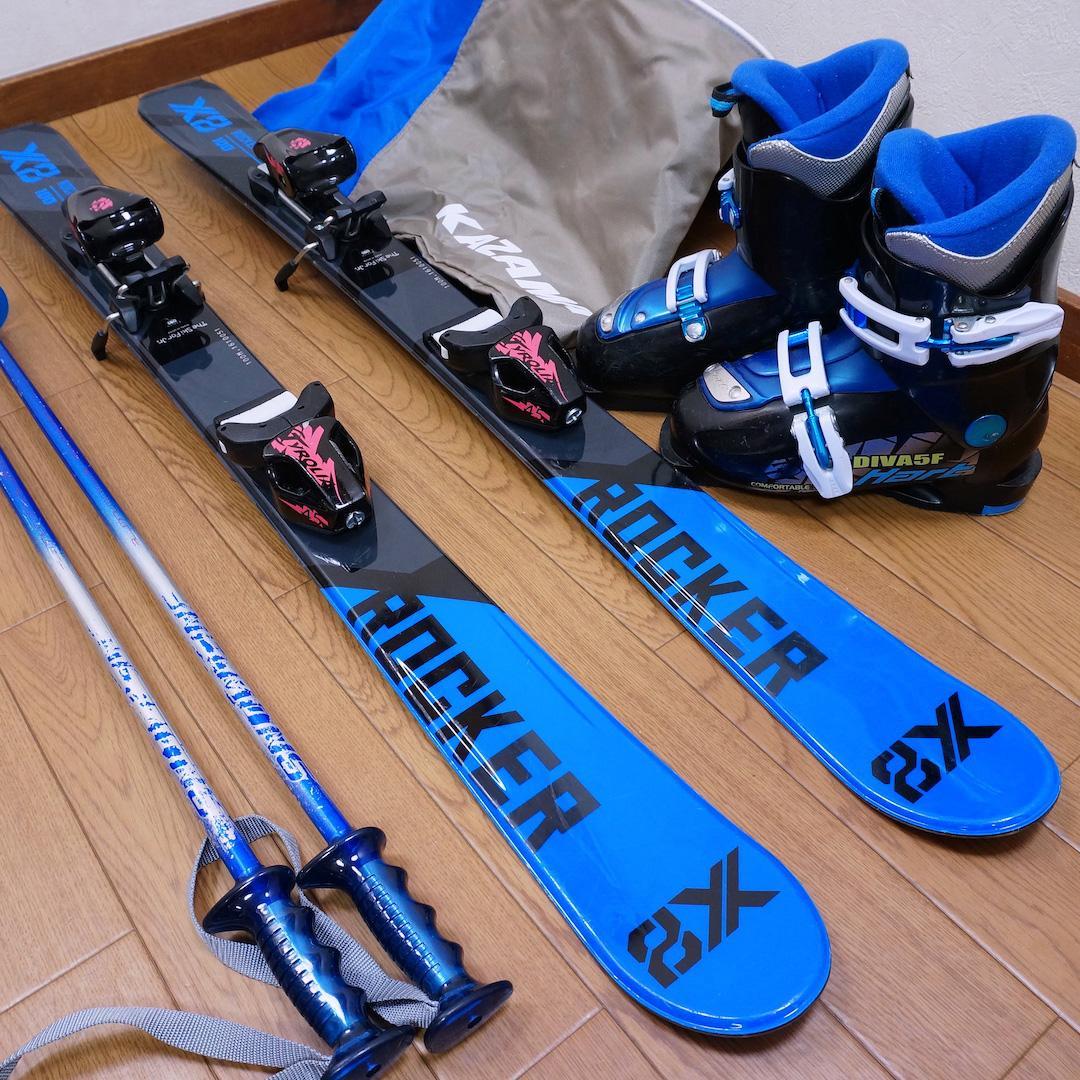 メンテ済 100cm 靴20cm X8 ROCKER スキーセット おまけ