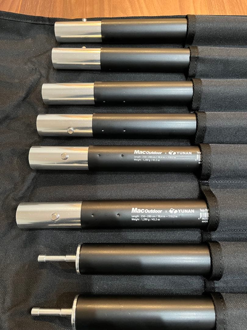 MAC ONE タープ用ポールセット ブラック