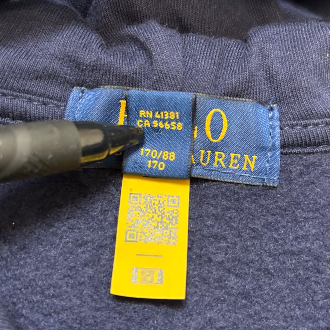 超美品 ラルフローレン ジップパーカー 裏起毛 ネイビー M