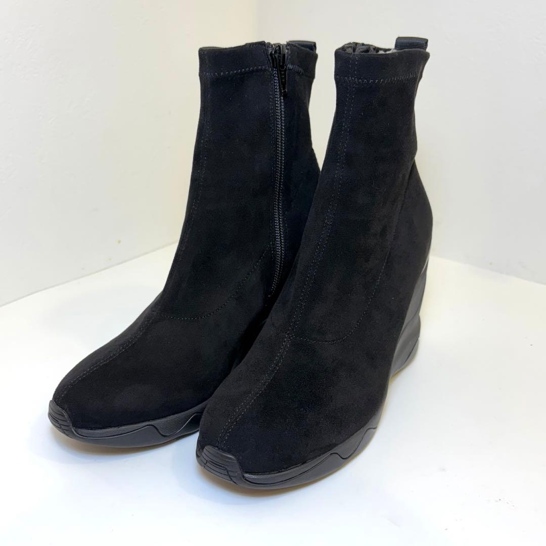 (極美品) + diana ウェッジソール ショートブーツ 24cm