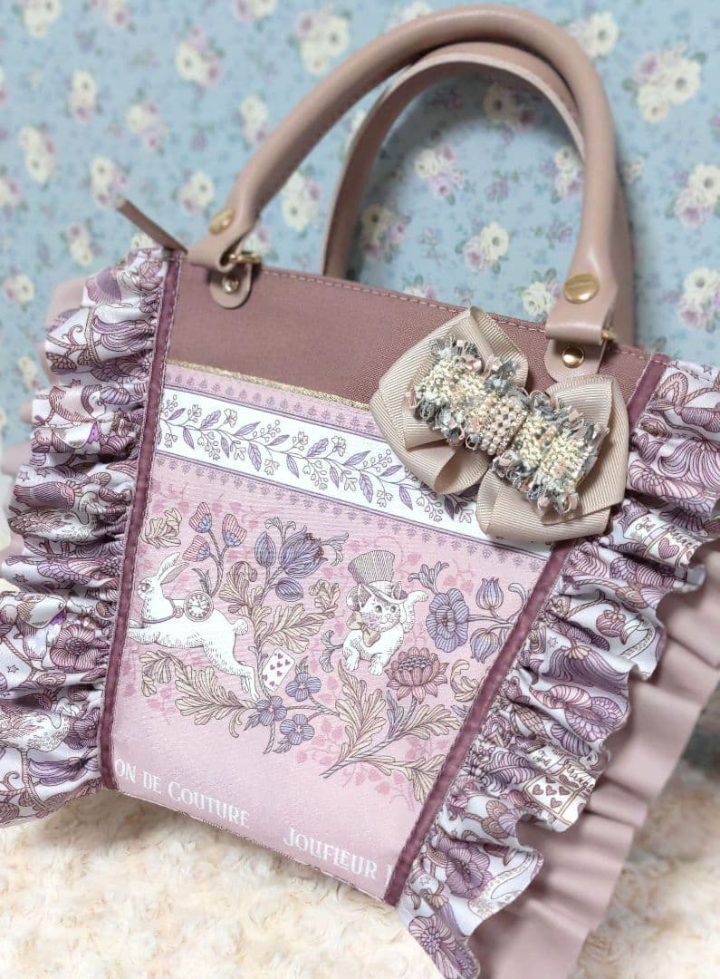 f*t様 ハンドメイド　ジョリーフルール　ポイズンベリーシーフ　フリルトート