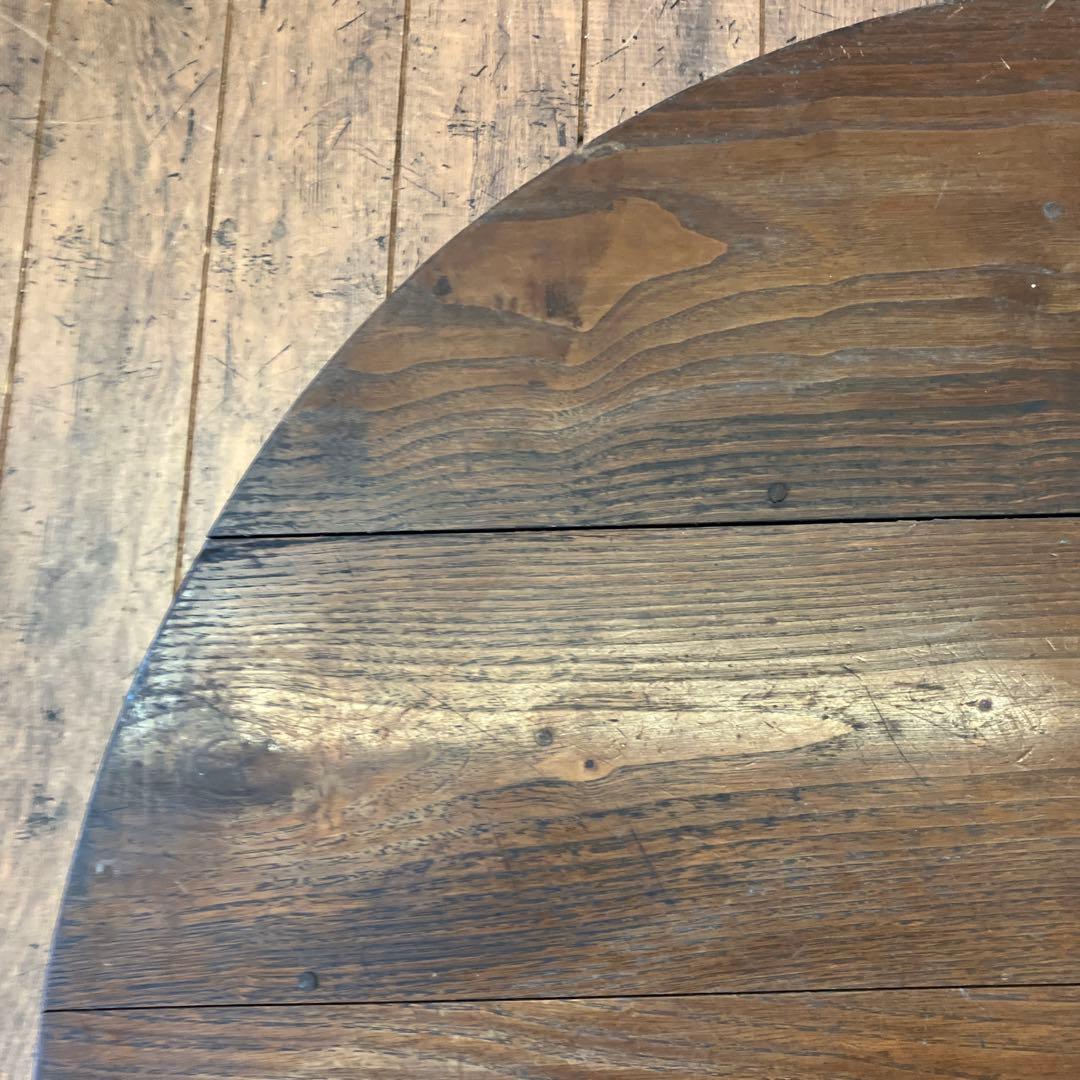 昭和レトロ 当時物 古道具 木製 テーブル 座卓 ちゃぶ台 円形 円型 丸型