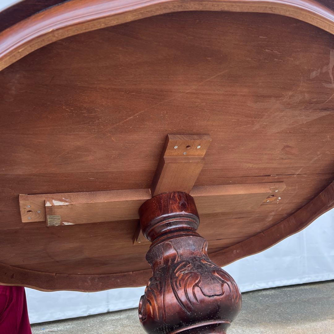 S*i様 アンティーク風 丸型 ダイニングテーブル 木製 堀あり 美品