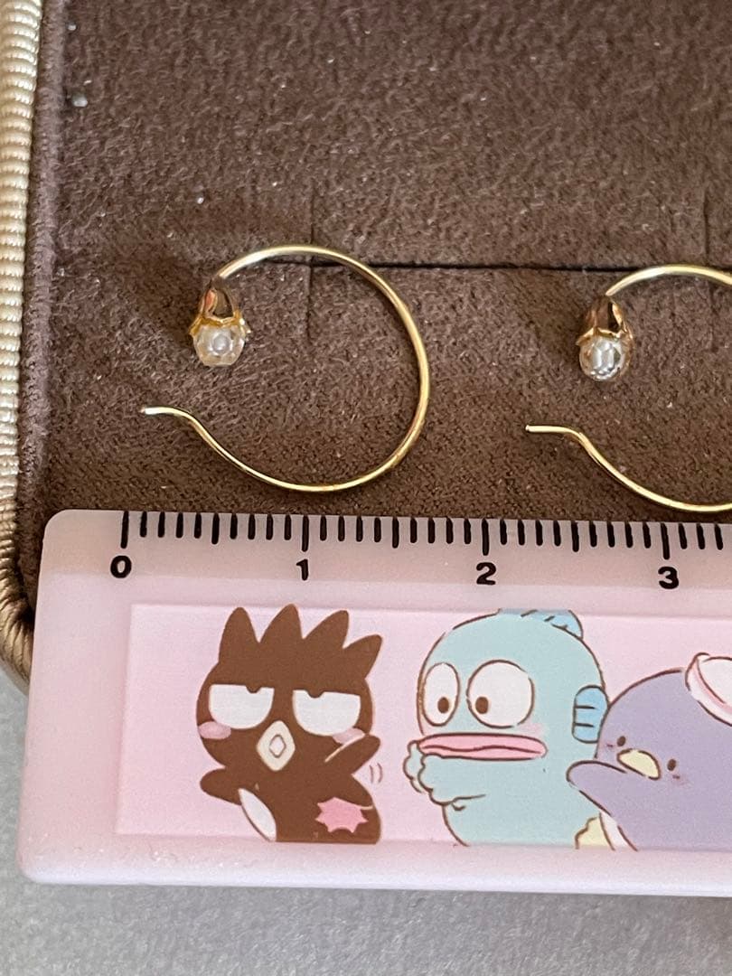 agete K10 つぼみフープピアス チャームアレンジ可能