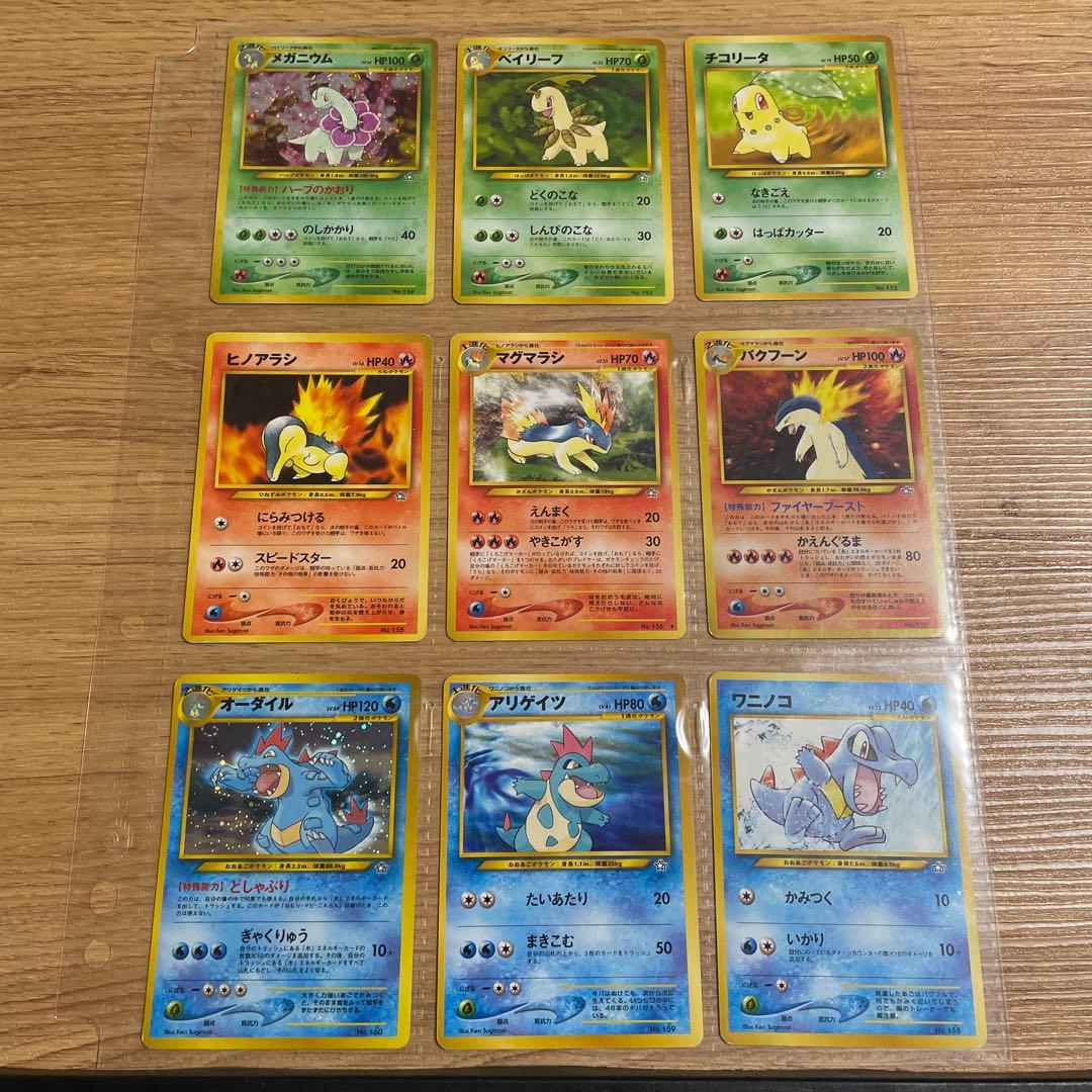 【旧裏】ポケモンカードneo プレミアムファイル 金銀 レア 御三家